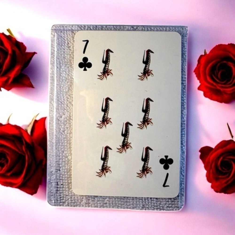Christian Louboutin 7 of Clubs Poker Playing Card in Protective Case